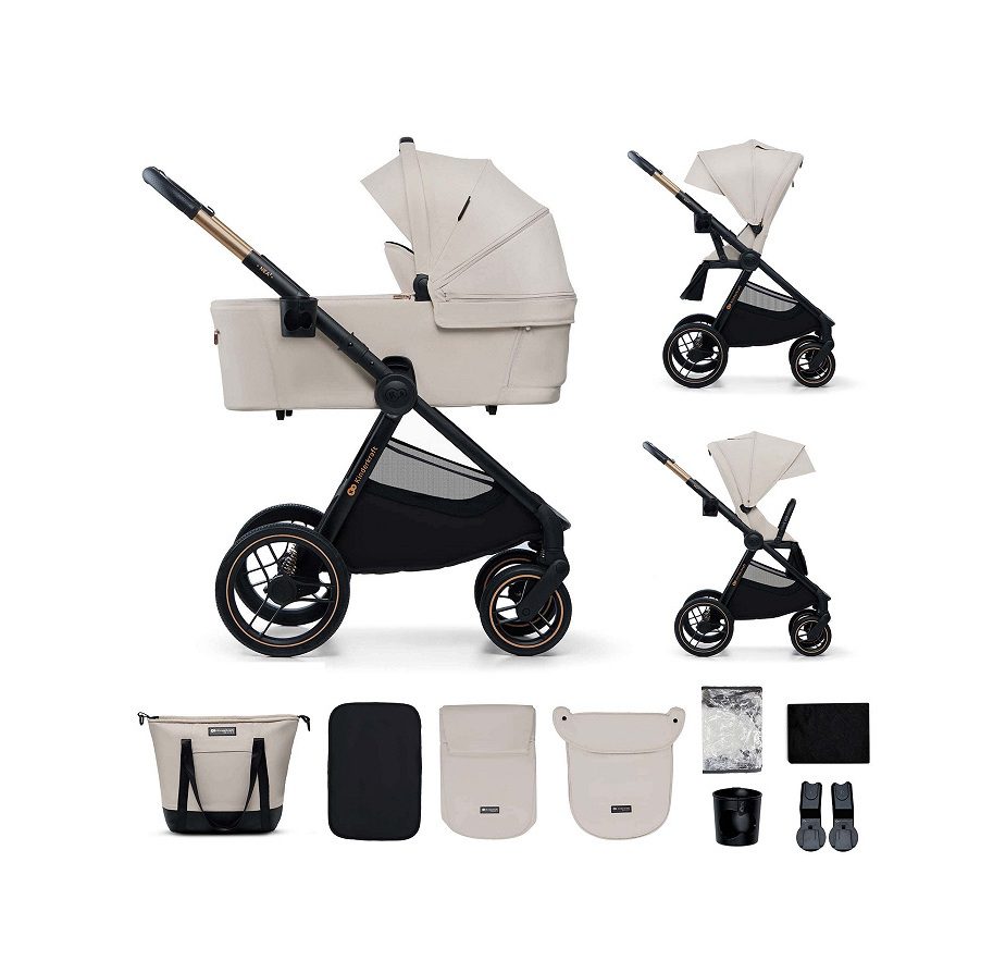 Kinderkraft Nea 2 | wózek wielofunkcyjny 2w1 | możliwość 3w1 lub 4w1| Soft Beige