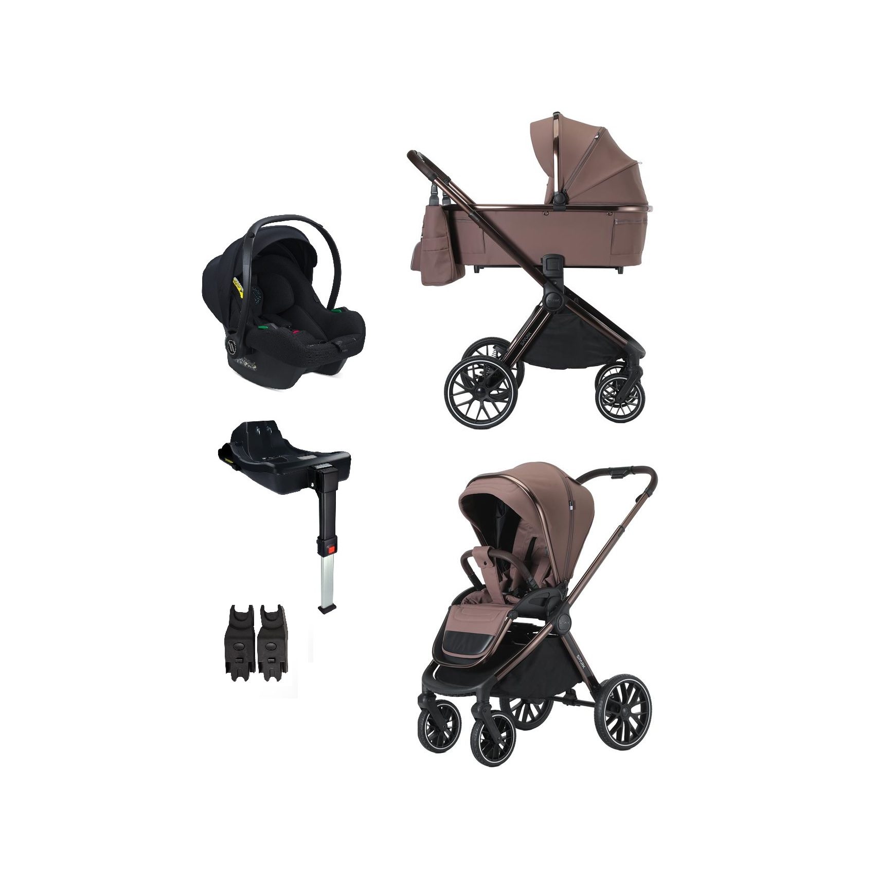 Zestaw 4w1 | Adamex Spark kol. Truffle Chocolate | Avionaut Cosmo | baza Dock 2 |